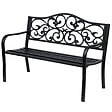 OUTSUNNY - Banc 3 places de jardin terrasse style cosy chic 127L x 60l x 89H cm métal époxy anticorrosion noir - vignette