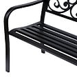 OUTSUNNY - Banc 3 places de jardin terrasse style cosy chic 127L x 60l x 89H cm métal époxy anticorrosion noir - vignette