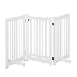 PAWHUT - Barrière modulable pliable barrière de sécurité avec porte verrouillable intégrée dim. 155L x 35l x 76H cm MDF blanc - vignette