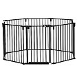 PAWHUT - PawHut Barrière de sécurité - parc enclos chien modulable pliable - porte verrouillable - 8 panneaux acier et PP - dim. 482,5L max. x 76H cm noir - vignette