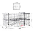 PAWHUT - Cage parc enclos pour animaux domestiques L 146 x l 73 x H 73 cm modulable 2 niveaux 36 panneaux bords arrondis fil métallique noir - vignette