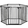 PAWHUT - PawHut Barrière de sécurité - parc enclos chien modulable pliable - porte verrouillable - 6 panneaux acier et PP - dim. 362,5L max. x 76H cm noir - vignette