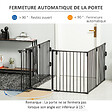 PAWHUT - PawHut Barrière de sécurité - parc enclos chien modulable pliable - porte verrouillable - 6 panneaux acier et PP - dim. 362,5L max. x 76H cm noir - vignette