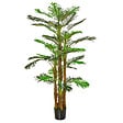 OUTSUNNY - Palmier artificiel H.1,85 m arbre artificiel tronc branches lichen feuilles grand réalisme pot inclus - vignette
