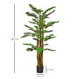 OUTSUNNY - Palmier artificiel H.1,85 m arbre artificiel tronc branches lichen feuilles grand réalisme pot inclus - vignette