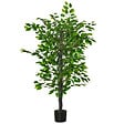HOMCOM - Arbre artificiel plante artificielle ficus H.1,35 m tronc branches liane lichen feuilles grand réalisme pot inclus - vignette