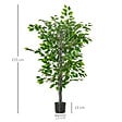 HOMCOM - Arbre artificiel plante artificielle ficus H.1,35 m tronc branches liane lichen feuilles grand réalisme pot inclus - vignette