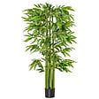HOMCOM - Bambou artificiel XL 1,60H m 975 feuilles denses réalistes pot inclus noir vert - vignette