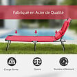 OUTSUNNY - Bain de soleil pliable transat inclinable 4 positions chaise longue de lecture 3 coussins fournis rouge - vignette