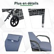 OUTSUNNY - Lot de 2 transats bains de soleil grand confort : matelas, têtière, inclinaison réglable multipositions, accoudoirs, roulettes + table basse verre trempé résine tressée gris - vignette
