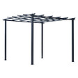 OUTSUNNY - Pergola autoportante style contemporain - toit terrasse à décorer - dim. 3L x 3l x 2,3H m - métal époxy anticorrosion noir - vignette