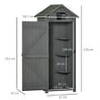 OUTSUNNY - Armoire abri de jardin remise pour outils 3 étagères 2 portes loquets toit pente bitumé 77L x 54l x 179H cm sapin traité gris - vignette