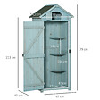 OUTSUNNY - Armoire abri de jardin remise pour outils 3 étagères 2 portes loquets toit pente bitumé 77L x 54l x 179H cm sapin traité bleu - vignette