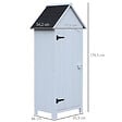 OUTSUNNY - Armoire abri de jardin remise pour outils 3 étagères porte loquet toit pente bitumé dim. 77L x 54l x 179H cm bois sapin pré-huilé blanc - vignette