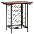 HOMCOM - Homcom Étagère Style Industriel Étagère Porte Bouteilles Casier À Vin 24 Bouteilles Support Verres À Vin Intégré 6 Max. Métal Noir Mdf Aspect Bois Noyer - vignette
