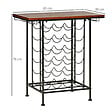 HOMCOM - Homcom Étagère Style Industriel Étagère Porte Bouteilles Casier À Vin 24 Bouteilles Support Verres À Vin Intégré 6 Max. Métal Noir Mdf Aspect Bois Noyer - vignette