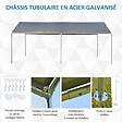OUTSUNNY - Carport auvent pour voiture 5,95L x 2,90l x 2,60H m acier galvanisé robuste PE haute densité gris - vignette