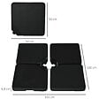 OUTSUNNY - Pied de parasol lot de 4 dalles pour parasol à lester dim. tot. 100L x 100l x 6,8H cm HDPE surface granuleuse noir - vignette