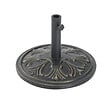 OUTSUNNY - Pied de parasol rond base de lestage Ø 48 x 34H cm ciment HDPE motif fleurs de lys poids net 13 Kg noir doré - vignette