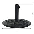 OUTSUNNY - Pied de parasol rond base de lestage Ø 48 x 34H cm ciment HDPE motif fleurs de lys poids net 13 Kg noir doré - vignette