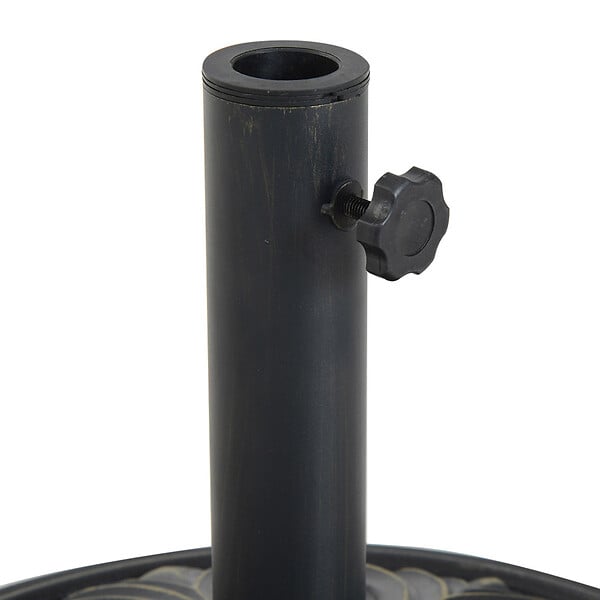 OUTSUNNY - Pied de parasol rond base de lestage Ø 48 x 34H cm ciment HDPE motif fleurs de lys poids net 13 Kg noir doré - large