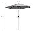 OUTSUNNY - Parasol hexagonal inclinable dim. Ø 2,3 x 2,16H m métal polyester haute densité gris - vignette
