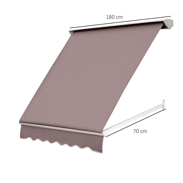 OUTSUNNY - Store banne manuel inclinaison réglable aluminium polyester imperméabilisé 70L x 180l cm taupe clair - large