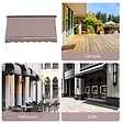 OUTSUNNY - Store banne manuel inclinaison réglable aluminium polyester imperméabilisé 70L x 180l cm taupe clair - vignette