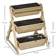 OUTSUNNY - Jardinière sur pieds carré potager 3 étages dim. 71L x 61l x 77H cm inserts d'irrigation feutre de drainage bois sapin autoclave - vignette