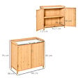OUTSUNNY - Armoire de jardin sur pied table de rempotage 2 en 1 - double porte, étagère, plateau tôle acier galvanisé - bois de cèdre pré-huilé - vignette