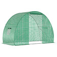 OUTSUNNY - Serre de jardin tunnel surface sol 4,5 mÂ² dim. 3L x 1,5l x 2H m châssis tubulaire renforcé porte zippée 2 fenêtres enroulables vert - vignette