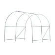 OUTSUNNY - Serre de jardin tunnel surface sol 5 m² 2,5L x 2l x 2H m châssis tubulaire renforcé 18 mm 4 fenêtres blanc - vignette