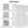 OUTSUNNY - Serre de jardin adossée serre adossée dim. 2L x 1l x 2,13H m 4 étagères 2 portes zippées 1 fenêtre acier PE haute densité blanc - vignette