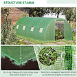 OUTSUNNY - Serre de jardin tunnel 18 mÂ² dim. 6L x 3l x 2H m - 8 fenêtres, porte zippée enroulable - châssis tubulaire acier galvanisé, bâche PE haute densité vert - vignette