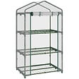 OUTSUNNY - Serre de jardin balcon étagère serre 3 niveaux dim. 69L x 49l x 125H cm métal thermolaqué vert PVC haute densité transparent - vignette