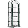OUTSUNNY - Serre de jardin balcon étagère serre 5 niveaux 0,69L x 0,49l x 1,93H m acier galvanisé bâche amovible PVC vert - vignette