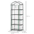 OUTSUNNY - Serre de jardin balcon étagère serre 5 niveaux 0,69L x 0,49l x 1,93H m acier galvanisé bâche amovible PVC vert - vignette