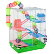 PAWHUT - Cage pour hamster souris rongeur 4 étages avec tunnels mangeoire roue maison échelles dim. 46L x 30l x 58H cm vert - vignette