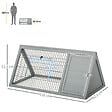 PAWHUT - Clapier triangulaire de sol enclos extérieur niche double porte dim. 116L x 62l x 52,5H cm métal bois sapin gris - vignette