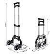 HOMCOM - Chariot diable pliable leger telescopique charge 70kg en aluminium argent-noir - vignette