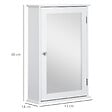 KLEANKIN - Armoire murale de salle de bain avec miroir - armoire à glace - placard de rangement toilettes - 1 porte, 2 étagères - verre MDF blanc - vignette