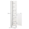HOMCOM - Meuble colonne salle de bain 3 niches placard porte persienne 3 étagères MDF panneaux de particules blanc - vignette