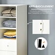 HOMCOM - Armoire - meuble multi-rangements - placard porte 5 étagères, 3 niches, 2 tiroirs - panneaux de particules blanc - vignette