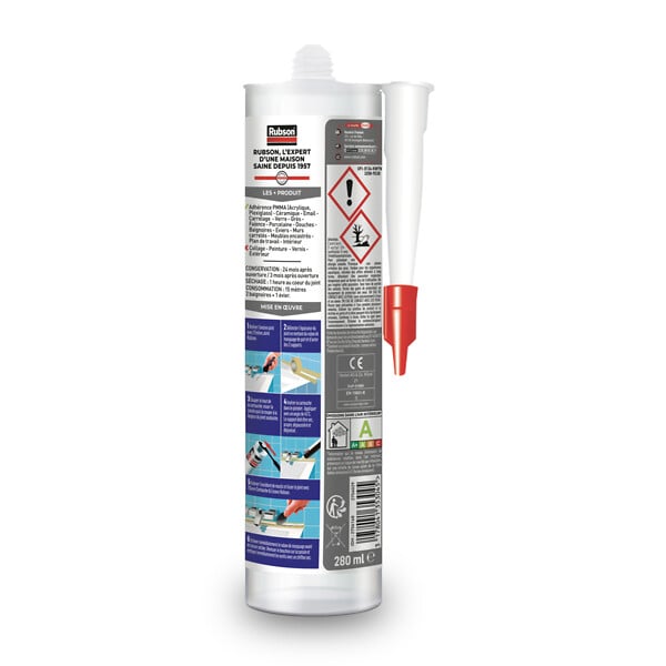 RUBSON - RUBSON Mastic Bain&Cuisine Baignoire Synthétique Blanc Cart 280 ml - large