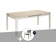 JARDILINE - Ensemble Table de jardin extensible, rectangulaire en aluminium Milos Ivoire avec 10 chaises  - Jardiline - vignette