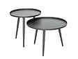 JARDILINE - Lot de 2 tables basses gigognes rondes en aluminium grises Antiparos - Jardiline - vignette