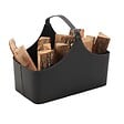 DIXNEUF - Panier à bois simili cuir - Alpha - Noir - 52 cm - vignette