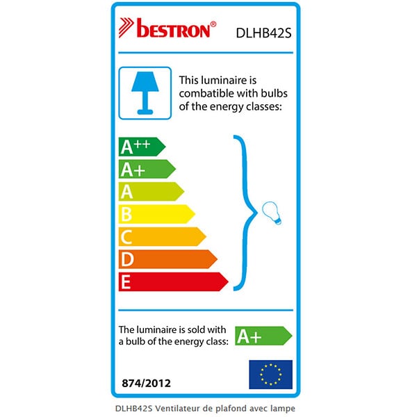 BESTRON - ventilateur de plafond 102cm + lumière - dlhb42s - large