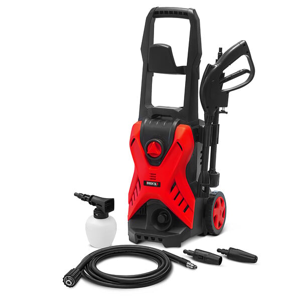 BRICK - Nettoyeur haute pression 1700W - 135 bars sur roues - Buse turbo et buse rotative - large