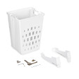 EMUCA - Panier à linge avec système de porte basculante, pour module 450 mm Laundry, plastique et acier, blanc - vignette